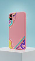 Bubblegum pink phone case with bold graphic